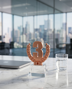 Custom Logo Printing Decorative Clear Acrylic Bronze Number Awards for Champion Runner-Up Third Place <b>Trophies</b>-Durable Brands - Product Image 3