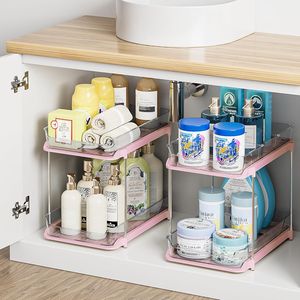 Organizzatore a 2 Livelli Multiuso per Bagno e Cucina, Armadietto Estraibile per Medicinali, Organizzatori Impilabili per Dispensa per un'Organizzazione Ottimale - Product Image 3