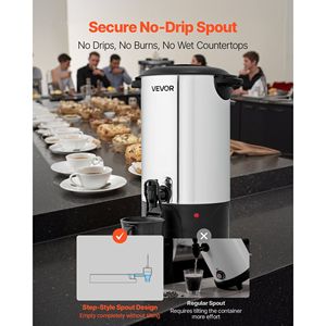 Distributore di Caffè Commerciale da 40 Tazze (6 L) con Rubinetto Anti-Goccia, Preparazione Rapida, Macchina per Caffè Commerciale in Acciaio Inossidabile - Product Image 5