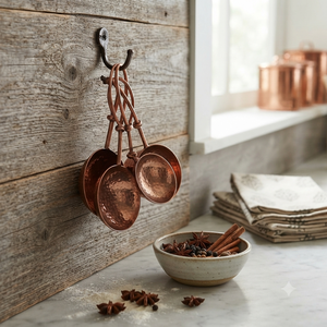 Hand Hammered Pure Copper <b>Measuring</b> <b>Spoons</b> Set Food Grade Kitchen Baking & Cooking <b>Measuring</b> <b>Spoon</b> Set Custom Logo OEM ODM - Product Image 2