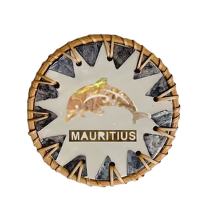 Posavasos Artesanal de Concha con Borde de Ratán, Protector Térmico de Concha Marina Natural, Accesorio Decorativo Ecológico para Cocina - Product Image 2