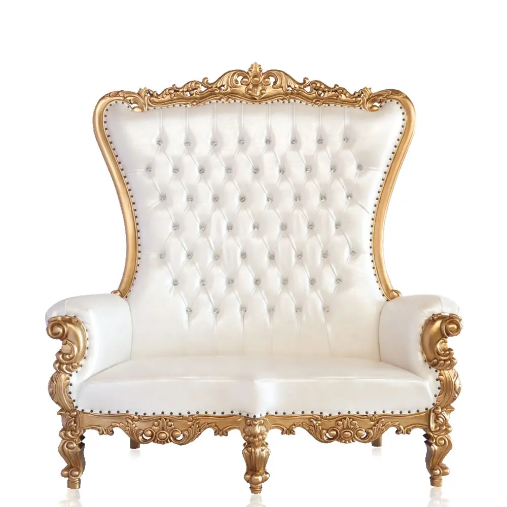 Loveseat-उच्च गुणवत्ता लंबी वापस सोफे कुर्सी होटल Furnitures रॉयल लक्जरी शैली उच्च वापस शादी प्राचीन फ्रेंच अमेरिकी शैली