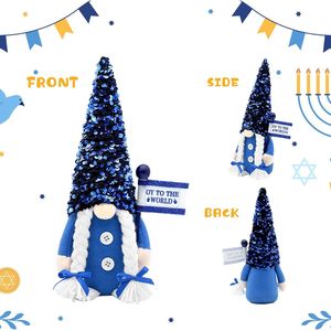 Gnomi di Hanukkah per Decorazioni Interne, Figure in Peluche Menorah, Ornamenti Ebraici per Chanukah, Set di Decorazioni per Hanukkah - Product Image 6
