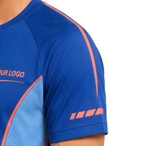 T-shirt de sport pour homme, bleu royal et bleu ciel, à séchage rapide, pour la course à pied, la gym et l'entraînement, personnalisable - Product Image 6