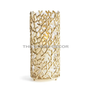 Leafy Design Gold Finish Aluminum Metal Votive <b>Candle</b> Holder With Clear Glass Use Home Wedding Table Centerpiece At <b>Cheap</b> Price - Product Image 4