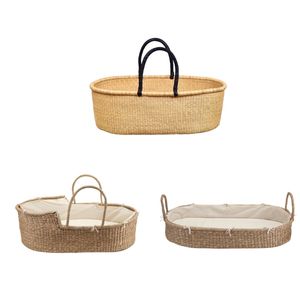 Cesta de Mimbre Ecológica para Cambiar al Bebé, Cesta Moisés de Hierba Marina para Niños - Product Image 3