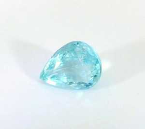 Tourmaline Paraïba naturelle bleu vert, taille poire, pierre précieuse non montée, authentique du Mozambique, gemme néon rare pour bijoux - Product Image 1