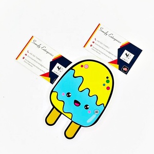 Somoly Enterprises Rectangle Heart Acrylic Lash Box Tools Ice Cream Pop Sticker Colorful Kawaii Design Plate Yellow Blue - Product Image 1