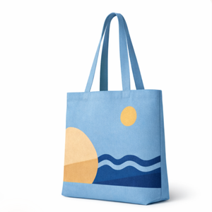 Sacs de plage en gros, grands sacs fourre-tout avec logo imprimé, en toile, à longues poignées, fermeture éclair, sacs de courses réutilisables en coton - Product Image 6