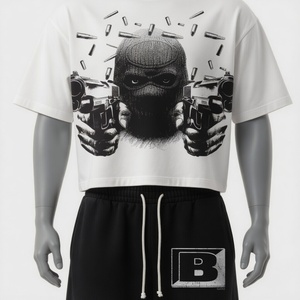 Ensemble t-shirt et pantalon imprimés, qualité supérieure, look tendance, style streetwear, unisexe. - Product Image 4