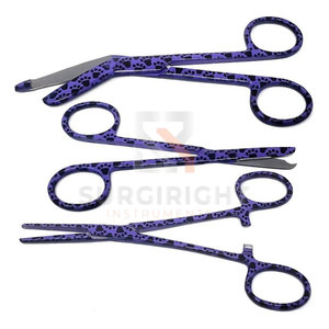 Ensemble de 3 ciseaux vétérinaires multicolores, pinces hémostatiques pour la suppression des sutures, outils de toilettage, Colorful Paws par Blush Surgical - Product Image 6