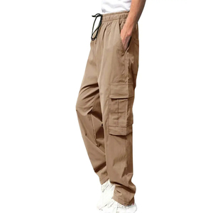 Pantalon de jogging cargo ample pour homme, multi-poches, en molleton épais, en coton, style streetwear, avec logo personnalisé - Product Image 2