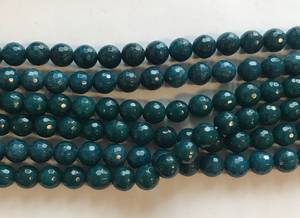 ลูกปัดหยกสีน้ำเงินทรงกลมเจียระไน ลูกปัดหินธรรมชาติสำหรับทำเครื่องประดับ ลูกปัดแบบหลวม ขายส่งจำนวนมาก - Product Image 6