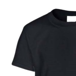 เสื้อยืดคอกลมแขนสั้นสีดำสำหรับวัยรุ่นพร้อมดีไซน์กราฟิกไวนิลขนาดเล็กสำหรับใส่ไปโรงเรียนทุกวัน เสื้อผ้าสตรีทแวร์ที่สวมใส่สบาย - Product Image 4