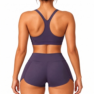 Conjunto Deportivo de 2 Piezas para Mujer, Sujetador Deportivo y Pantalones Cortos para Gimnasio, Fitness, Yoga, Entrenamiento, Running - Product Image 2