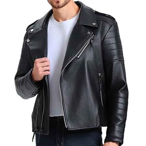 Men Genuine <b>Leather</b> Denim <b>Jacket</b> Biker Style <b>Winter</b> Fashion Sheep Fur Trim Breathable Custom Logo Wholesale OEM Supplier - Product Image 4