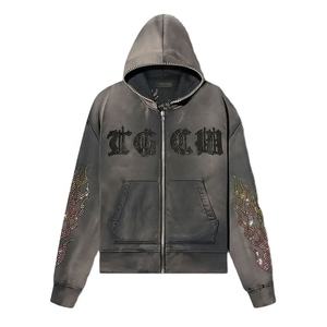 Sudaderas con capucha de hombre lisas personalizadas de algodón 100% hechas en fábrica para invierno resistentes a la decoloración del sol con diseño de logotipo personalizado - Product Image 1