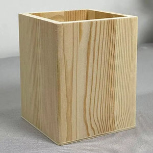 Organizador de Escritorio Cuadrado, Portalápices Rústico de Madera, por blossom craft india - Product Image 1