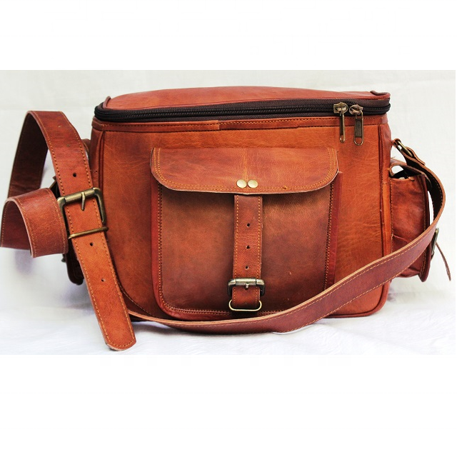 Genuine Leather Winter Autumn Retro Handmade Unisex Messenger Shoulder Crossbody Camera Bag Waterproof Large Capacity