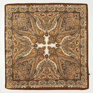 Foulard carré en soie imprimé de luxe pour femme, châle en satin, écharpe, bandana, hijab floral - Product Image 1