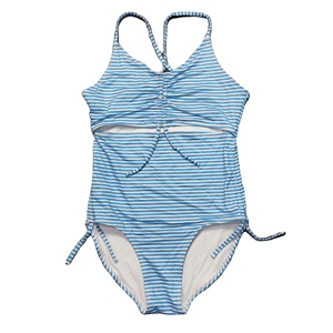 Bikini a rayas de talla grande para mujer de una pieza de calidad superior 2025, traje de baño informal de diseño personalizado para mujer de BD - Product Image 1