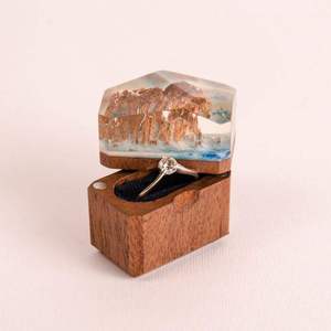 Luxury Wooden Resin <b>Ring</b> <b>Box</b> – Handmade <b>Proposal</b> <b>Ring</b> Case for Special MomentsElegant Wooden Resin <b>Ring</b> <b>Box</b> – Luxury <b>Proposal</b> Ri - Product Image 2