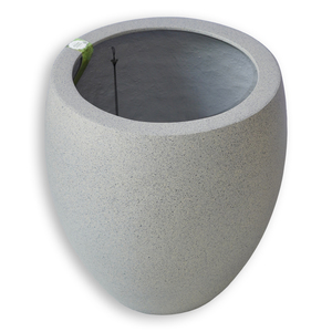 Pot de fleurs d'intérieur en fibre de verre rond ALMELO, ensemble de 5 L, design minimaliste léger, résistant aux intempéries, écologique - Product Image 4