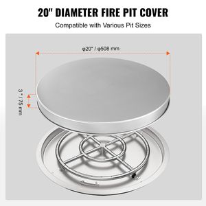 Copertura Portatile per Braciere in Acciaio Inossidabile da 20 Pollici con Apertura Facile e Schermo Antifiamma per Bruciare Legna all'Aperto - Product Image 4