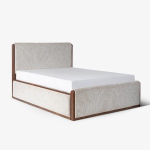 Modern Upholstered <b>with</b> Fabric <b>Bed</b> Frame <b>Queen</b> Size Soft <b>Bed</b> <b>with</b> Quilted Headboard and Footboard - Product Image 2
