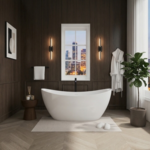 Baignoire autoportante FW-8821-65-S - Baignoire autoportante moderne, durable et écologique en acrylique pour salle de bain - Product Image 1