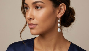 Pendientes de Perlas Naturales de Agua Dulce con Baño de Oro de 18k de Grado AA, Blancos, para Mujer, con Engaste en Bisel, Modernos, para Regalo y Fiestas - Product Image 4