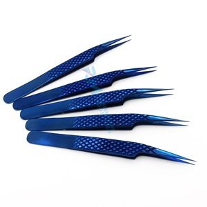 RMI Último Diseño de Plasma Azul, Marca Privada, Kit de Pinzas de Alta Calidad para Extensión de Pestañas, Herramientas de Acero Inoxidable, Puntas de Fibra para Volumen - Product Image 1