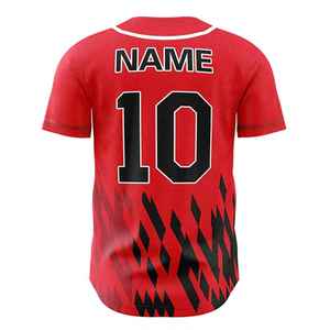 Maillot de baseball unisexe grande taille à col en V, sportswear respirant à boutons, imprimé par transfert thermique, 100 % polyester - Product Image 3