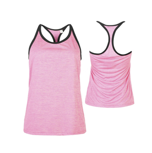 Women's Pink Racerback Tank <b>Top</b> Solid Knitted Breathable Casual Wear 100% Cotton O-Neck - Product Image 1