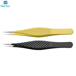 Yellow And Black Color Grafted Lash Tweezers, In Best Price Beauty Salon Use For Pick Eyelash Extension Tweezers - Product Image 4