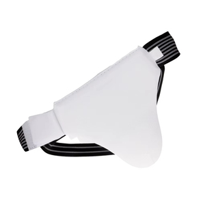 Protection de l'aine en cuir personnalisée avec logo pour MMA et boxe, équipement de protection durable de haute qualité, surpiqûres blanches - Product Image 1