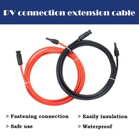 Câble d'extension solaire photovoltaïque étanche 10AWG 2M 1000V CC, conducteur en cuivre étamé, isolation PVC, rouge/noir, 30A, longueur personnalisable