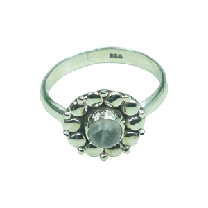 Anillo Bohemio Floral Hecho a Mano de Plata de Ley 925 con Piedra Lunar Arcoíris Natural para Mujer, Proveedor Mayorista de Joyería Vintage - Product Image 1