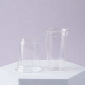 Transparent <b>Plastic</b> <b>Cups</b> with Dome Lids 95mm PP Disposable Beverage <b>Cups</b> for Smoothie Milkshake Iced Coffee 12 16 22oz - Product Image 1