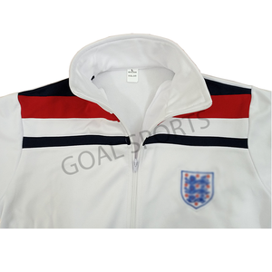 เสื้อแจ็คเก็ตฟลีซทรงสปอร์ตสีขาวสไตล์เรโทรแบบสั่งทำพิเศษ คอตั้ง ปักลายสไตล์วินเทจ เสื้อแจ็คเก็ตกันน้ำสำหรับผู้ชาย ผลิตในปากีสถาน - Product Image 2