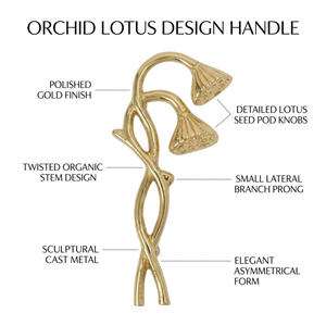 Tirador de Mueble Decorativo Floral de Lujo en Latón Macizo con Diseño de Lirio de los Valles para Uso en Hoteles Modernos, Tirador Botánico para Cajones - Product Image 5