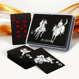 Cartas de Juego de Plástico Negro de Doble Baraja con Diseño de Caballo de Buena Suerte para Primavera - Uso Familiar, 54 Cartas - Product Image 6