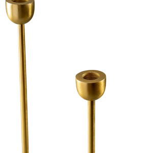 เชิงเทียนขายดีสำหรับตกแต่งบ้าน ที่วางเทียนทรงเสา สีทอง ผลิตจากอะลูมิเนียมหล่อ งานแฮนด์เมด ปรับแต่งได้ ชุด 2 ชิ้น - Product Image 2