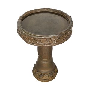 Bain d'oiseaux classique d'extérieur en béton de 23,8 po de hauteur pour la décoration de jardin, idéal pour la terrasse ou la cour arrière, parfait pour l'observation des oiseaux - Product Image 6