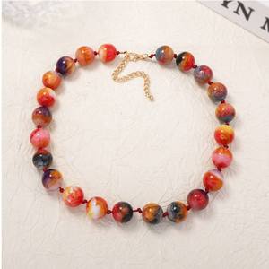 Collier de perles irrégulières en résine faites à la main, multicolores, bijoux de mode, artisanat moulé, pour femmes et filles - Meilleures ventes - Product Image 3