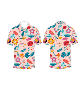 เสื้อโปโลผู้ชายสีชมพูพิมพ์ลายดอกไม้หลากสีลำลองแขนสั้นแฟชั่นฤดูร้อน - Product Image 6
