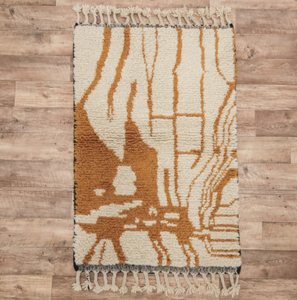 Knots Rug Moroccan Luxury Orange/White Wool Hand Knotted Cushioned Stain Resistant Hand Wash Prayer Living Room Hotel High Pile - Product Image 6