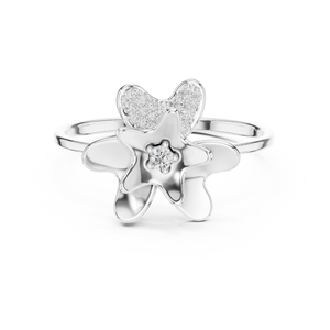 Anillo de Flores con Diamantes Naturales Reales en Oro Rosa Sólido de 18K, Diseño Exquisito y Moderno, el Más Popular para Uso Diario - Product Image 6