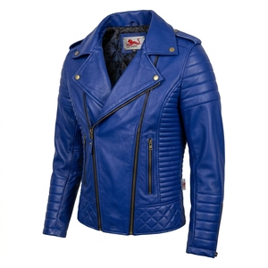 Unisex Special Edition Quilted Biker Leather Jacket Zip <b>Up</b> Motorcycle Style PU Leather Outerwear Slim Fit Casual Fashion Jackets - Product Image 5