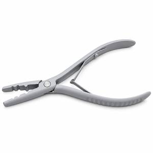 Pince à extensions capillaires multifonctionnelle en acier inoxydable blanc mat, micro-anneaux, logo personnalisé, instrument de beauté OEM - Product Image 1